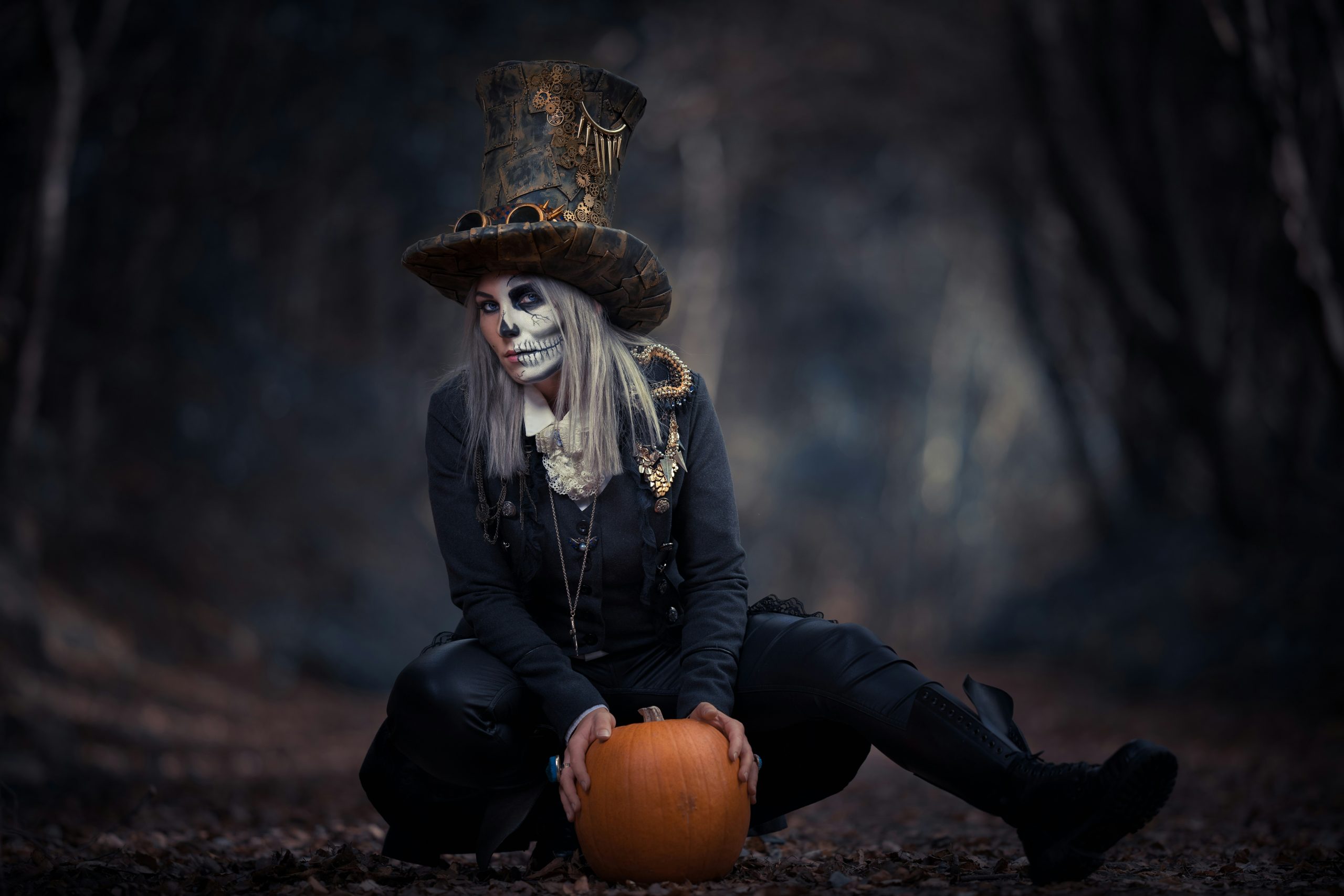 Inspirational photo showcasing various spooky Halloween makeup styles