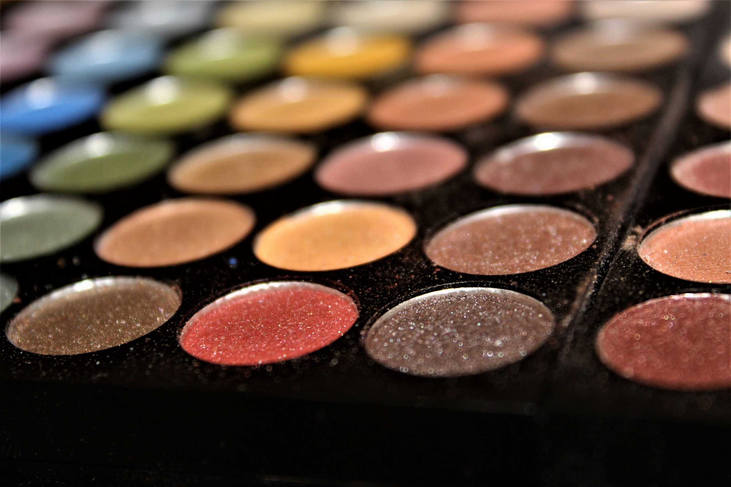 Palette of vibrant makeup shades